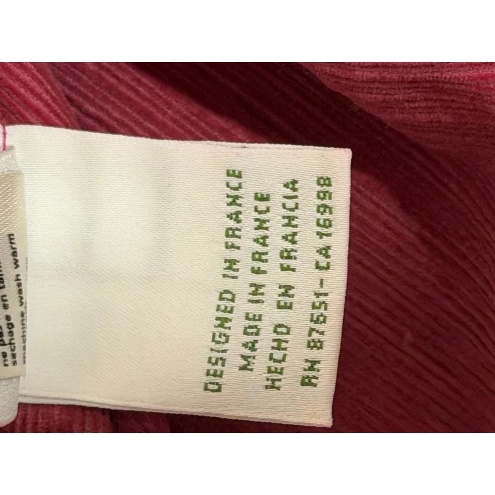 Vintage Lacoste Corduroy Bucket Hat Burgundy Pink Made in France Logo